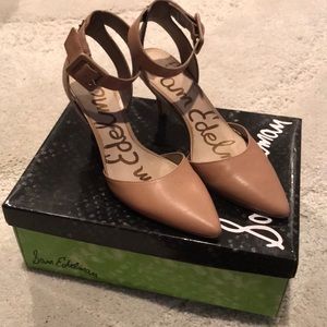 Sam Edelman Pointed Toe Strap Kitten Heels